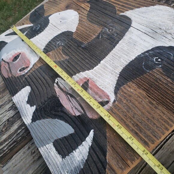 Cow Portrait original‎ Oil Painting Larry Geilenfeldt Rustic Reclaimed Wood - Picture 8 of 9